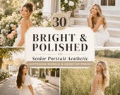 30 Bright Senior Portrait Lightroom Presets Mobile & Desktop, Airy Portrait Presets, Graduation Photo Filter,Soft Skin Tone, Blogger Presets