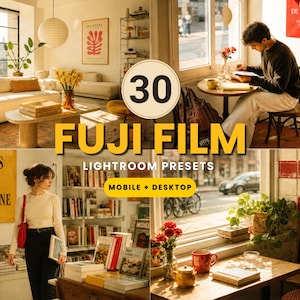 30 Fuji Film Lightroom Presets Mobile & Desktop, Fujifilm Preset, Analog Film Preset, Vintage Filter, Aesthetic Instagram Preset