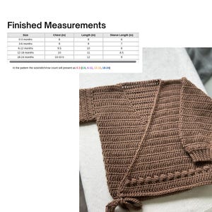 Crochet Baby Wrap Sweater Pattern - Sizes 0-24 months - Modern Fit Cardigan Pattern imagen 5