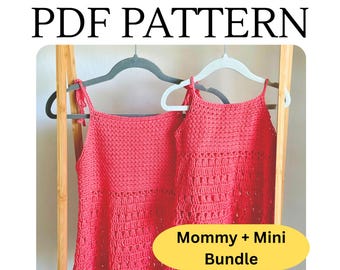 Solara Tank Top Crochet Pattern Bundle | Mommy and Me Matching Set (PDF) | Summer Inspo