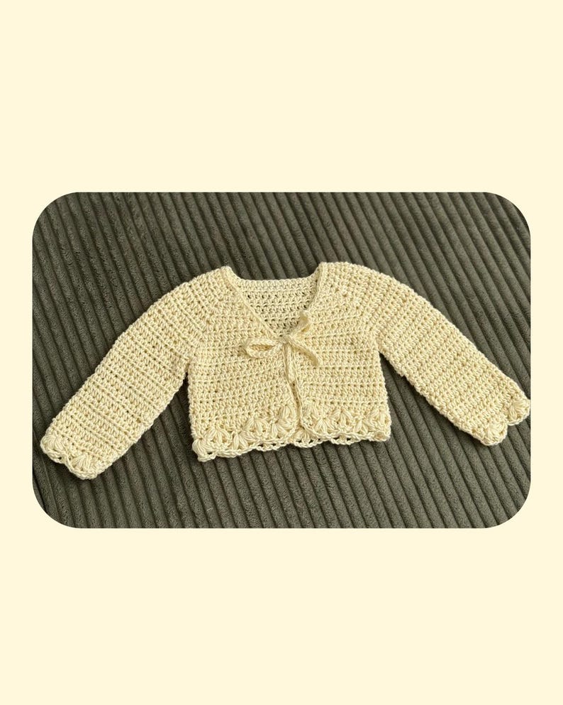 Spring Lotus Crochet Cardigan Pattern | Baby, Child Sizes 0-10 Years | Tie Front Sweater (PDF) immagine 2