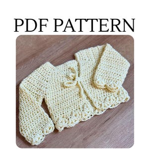 Spring Lotus Crochet Cardigan Pattern | Baby, Child Sizes 0-10 Years | Tie Front Sweater (PDF) immagine 1