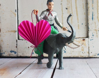 Hot Pink Paper Heart Ornament, Valentine's Day Gift & Love Note