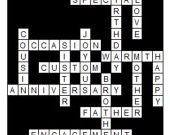 100% aangepaste kruiswoordpuzzel, vrije vorm met 15 antwoorden, uniek cadeau voor puzzelliefhebbers, Engelse taal