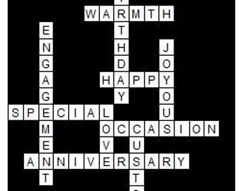 100% aangepaste kruiswoordpuzzel, vrije vorm met 10 antwoorden, uniek cadeau voor puzzelliefhebbers, Engelse taal