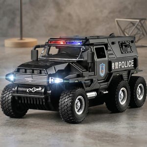 SWAT警察トラック ダイキャスト 1:32、サウンドライト付きオフロードおもちゃ車両、子供向け警察車両モデルギフト