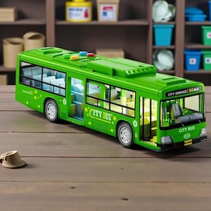 Large Inertia Music Bus Toy,  Pull-Back Simulation Bus with Lights & Sound, Durable Drop-Resistant Educational Vehicle for Kids