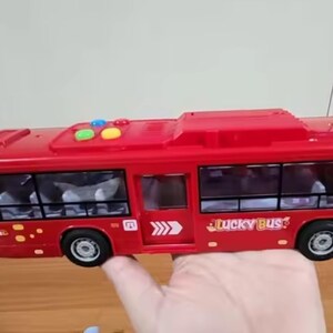 Large Inertia Music Bus Toy,  Pull-Back Simulation Bus with Lights & Sound, Durable Drop-Resistant Educational Vehicle for Kids