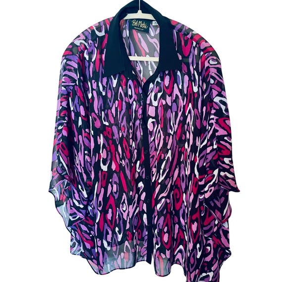 Vintage Bob Mackie Wearable Art Blouse  Size XL  … - image 3