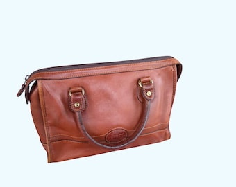 Vintage Cobb & Co Leather Satchel Brown Top Handle Equestrian Bag