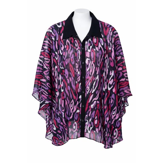 Vintage Bob Mackie Wearable Art Blouse  Size XL  … - image 1