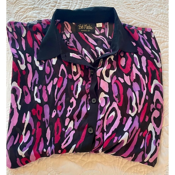 Vintage Bob Mackie Wearable Art Blouse  Size XL  … - image 2