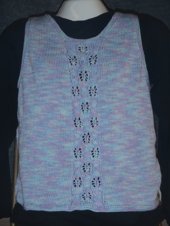 Cable & Lace Panel Tank Top Pattern