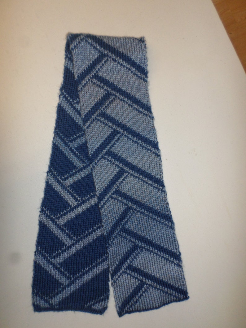 Striped Double Knit Scarf Pattern | Etsy