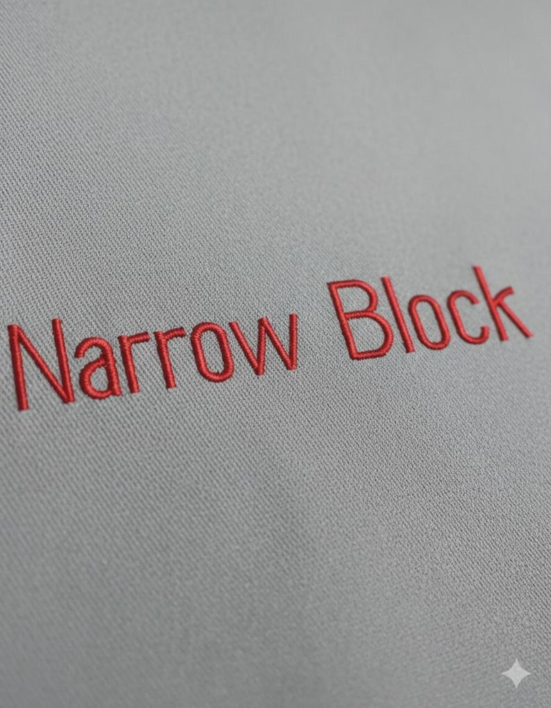 Narrow Block Embroidery Font | BX Only | 3 Sizes | Thin Block Alphabet ...