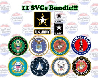 11 US Military Logos Digital Files – Army, Navy, Air Force, Marine