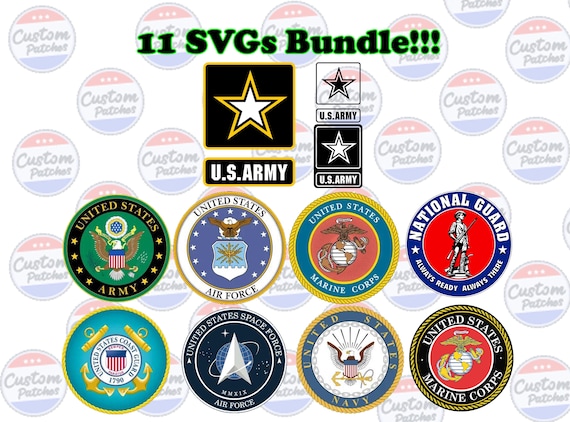 11 US Military Logos Digital Files – Army, Navy, Air Force, Marine