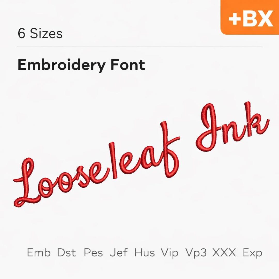 Cursive Script Embroidery Font: | BX Font | PES DST Fonts + 8 More ...