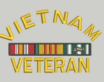 Desenho de bordado para veteranos do Vietnã – Arquivo de bordado à máquina em homenagem militar, download digital para projetos patrióticos e para veteranos.