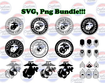 Pacote de arquivos vetoriais SVG, PNG, CDR, PDF, AI e EPS para download digital do logotipo do Corpo de Fuzileiros Navais dos EUA - Exército - Marinha - Corda Militar