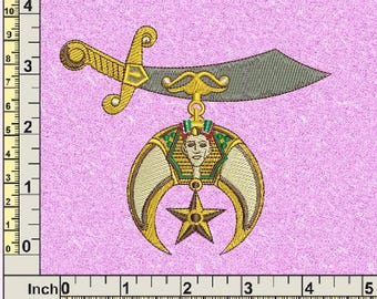 Design de bordado Temple Shriners PES, DSR, logotipo de santuário maçônico, download instantâneo, arquivo personalizado, brasão maçônico, arquivos digitais para máquina