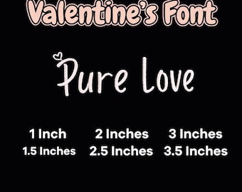 Design de bordado com a fonte Pure Love | Fonte manuscrita fofa com a palavra "amor" | Fonte Pure Love para chapéus, camisetas e presentes