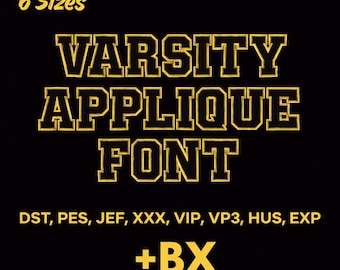 Aplique de fonte Varsity Athletic Sport High School Team Players, alfabeto, letras de monograma, desenhos de bordado à máquina, fonte de aplique BX