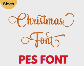 Conjunto de 5 fontes de Natal para bordado em 8 formatos diferentes, incluindo fontes para bordado à máquina (PES).