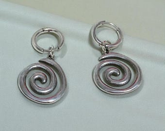 Y2k Grunge Spiral Hoop Earrings: Punk Jewelry for Men