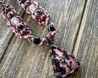 Rhodonite Hemp Necklace