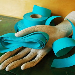 Turquoise Fabric Ribbon Trim: 1-inch Wide, 20 Yards