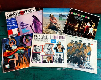 Lot of 7 Vintage Pop Albums, Good Variety, 33rpm 12" vinyl.