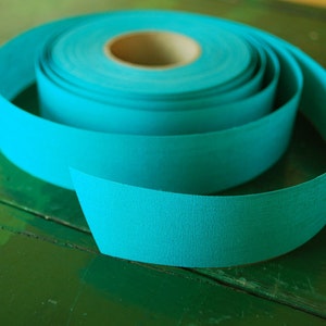 Turquoise Ribbon Fabric Trim, 1 inch wide 20 Yards Long Destash Craft and Sewing Material image 2