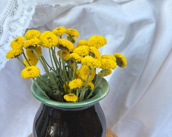 Handmade Ceramic Vase Black & Green - Modern Pottery Flower Vase