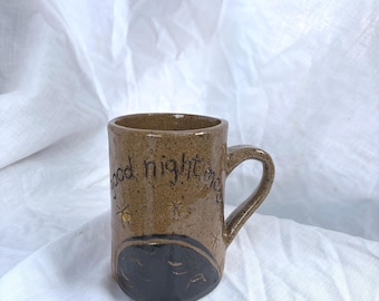 Sun and Moon Ceramic Mug – Handmade Stoneware Coffee Cup – Boho Pottery Gift