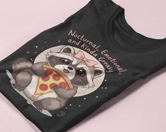 Funny Raccoon Pizza Clipart: Nocturnal PNG Design (Digital Download)