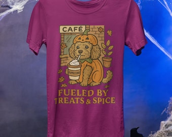 Pumpakryddahund PNG: Höstkaffevalp (digital nedladdning)