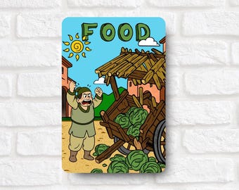 Food Token (for Magic the Gathering) Angry Cabbage Man Theme