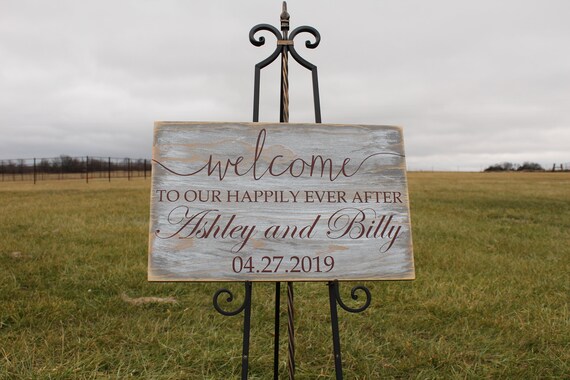 Country Redneck Rustic Outdoor Wedding Sign Welcome To Our Etsy