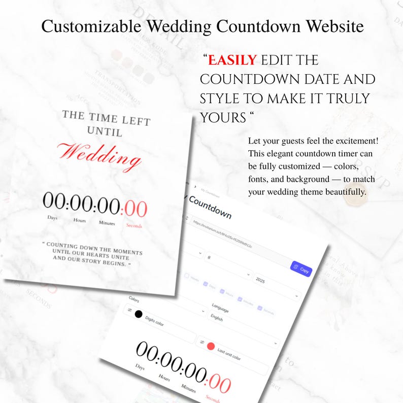 Editable Canva Wedding Website Template, RSVP, Countdown (digital ...