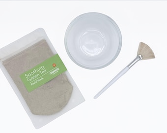Mascarilla facial calmante de té verde