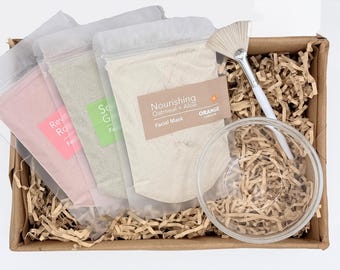 Facial Mask Variety Kit | Three Masks, Bowl + Brush