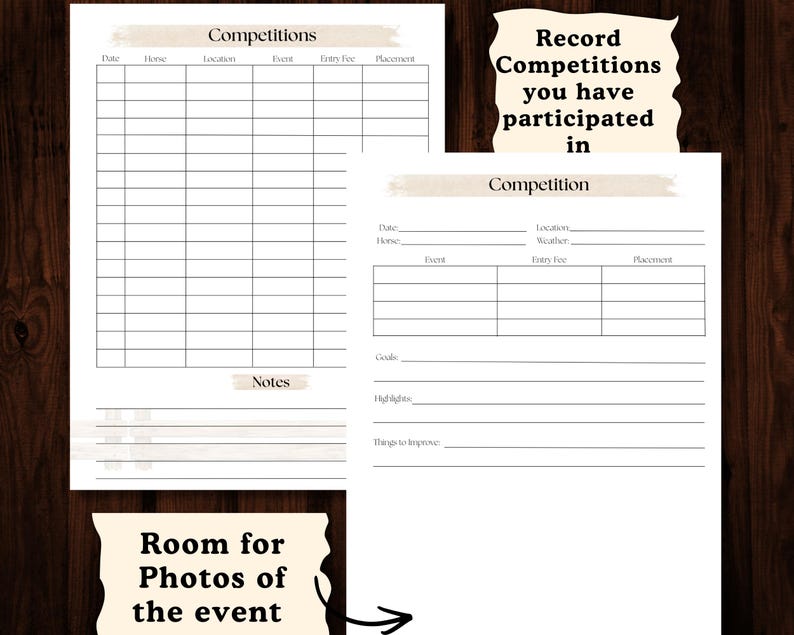 Labeled Ffe Page Horse Record Book | Equine Breeding, Health & Care Tracker | Barn ...