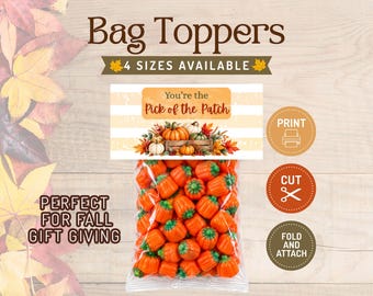 Topping till höstens godispåse | Perfekt för festgåvor, skördekorgar, Thanksgiving-presenter eller gåvor till väninnor och för att ge uppskattning till lärare | Utskrivbar PDF