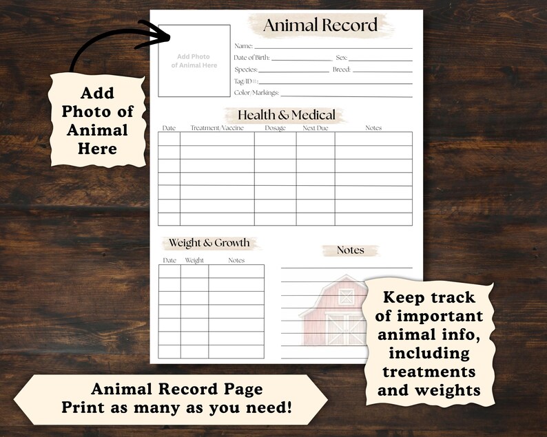 Livestock Records | Animal Health, Breeding and Birth Log | Income and ...