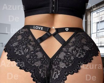 Custom  Lingerie Plus Size Thong, Personalized Women’s Underwear, Personalized Name Thong