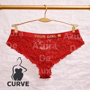 Custom  Plus Size Lingerie, Personalized Name Thong
