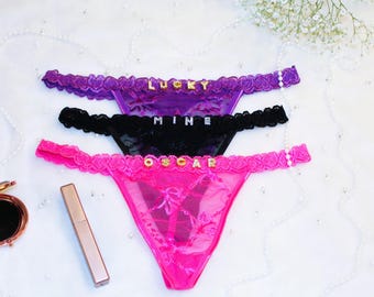 Custom Thong with Name, Custom Name Thong, G-Strings Name Thong, Custom Lingerie