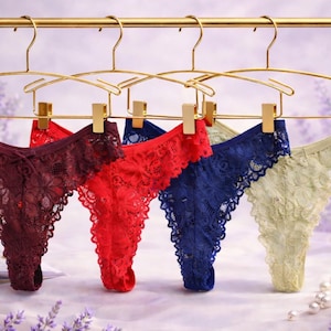 Personalized Lace Thong, Custom Name Lingerie Gift