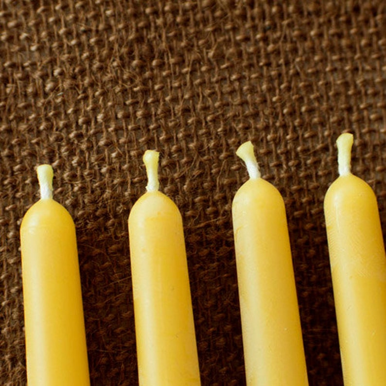 12 100% Pure Beeswax Taper Candles set of 12 image 3